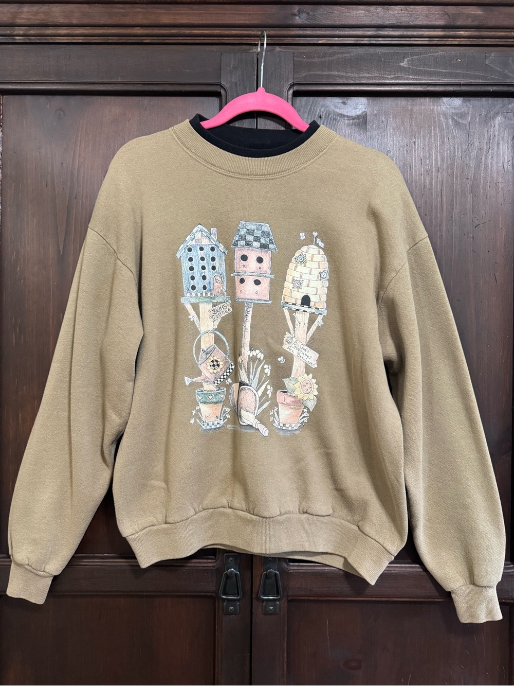 Vintage Lee Grandmacore Sweatshirt Birdhouse Cottagecore size Medium